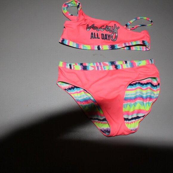 Multi Color Reversibile 2 Pcs Justice Bikini Swimsuit Suize 8 - Picture 4 of 16